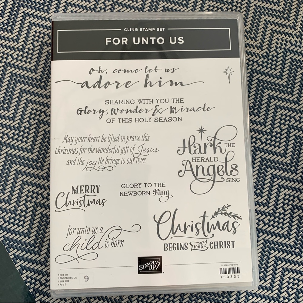 Stampin’ Up Christmas religious sentiments For Unto Us rubber stamp set.